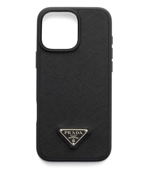 Coque D'Iphone 16 Pro Max En Cuir Saffiano Prada pour homme en coloris Black