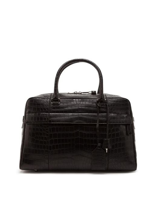 Dolce & Gabbana Leren Reistas Met Krokodillen-Reliëf in het Black voor heren