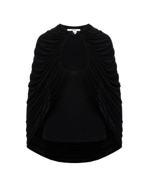 MANURI Black Draped Blouse