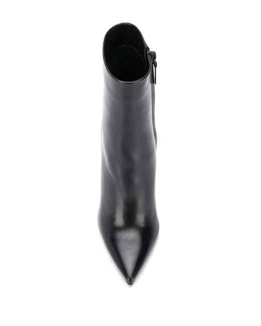 Saint Laurent Black Opyum Leather Ankle Boots