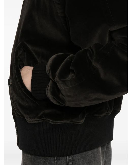 Low Classic Black Button-Up Bomber Jacket