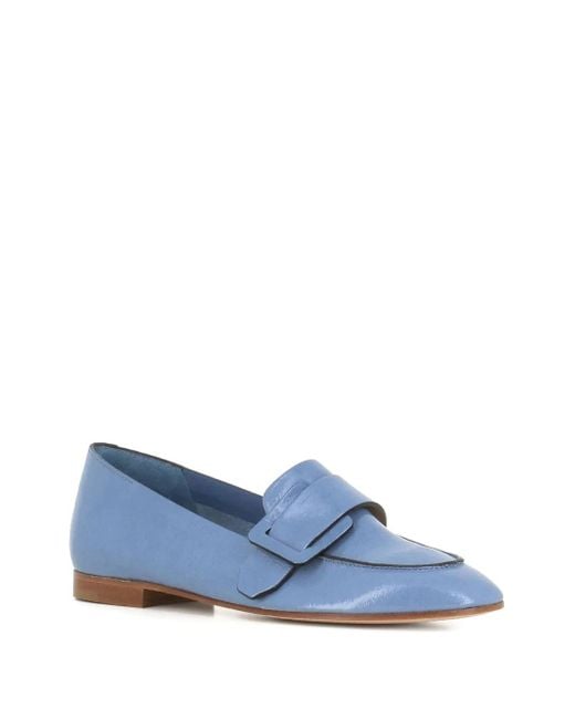 Roberto Del Carlo Blue Buckle-Strap Loafers