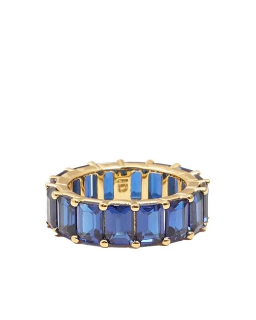 Izabel Display Chunky Ring Met Baguette Geslepen Smaragd in het Blue