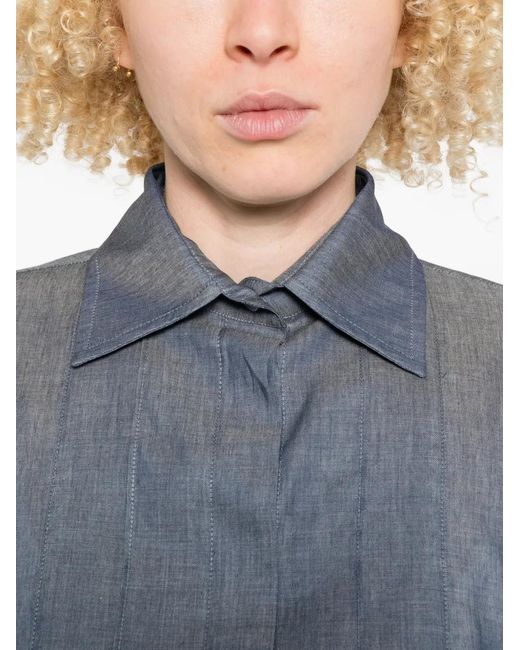 Fedeli Blue Serra Cotton Shirt