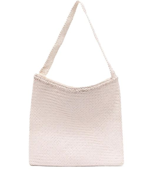 Dragon Diffusion Braided Handle Woven Tote Bag in White | Lyst UK
