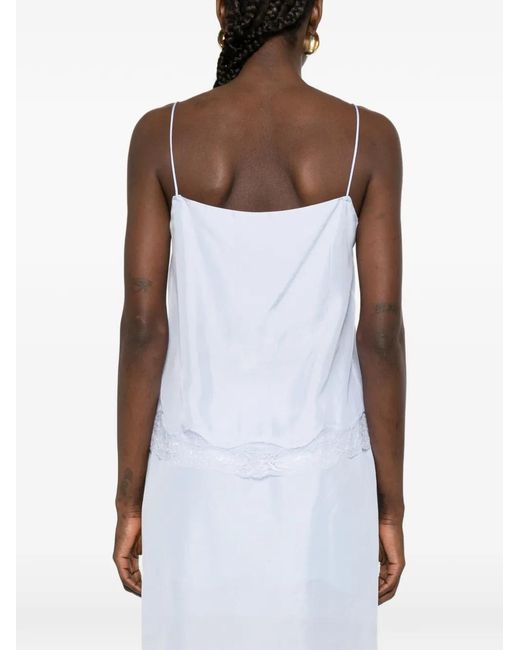 Dorothee Schumacher White Playful Volumes Lace-Trim Top