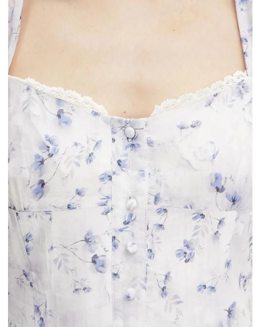 Bardot Midi-Jurk Met Bloemenprint En Knopen in het White