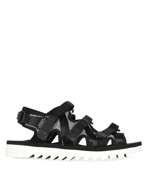 Suicoke Black Straps Zip Sandals