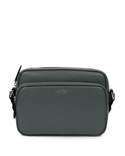 Smythson Black Double-Zip Shoulder Bag