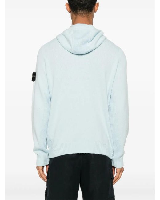 メンズ Stone Island フーデッド カーディガン Blue