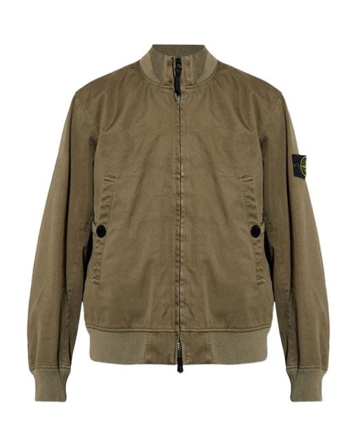 Stone Island Green Jacket With Detachable Patch for men