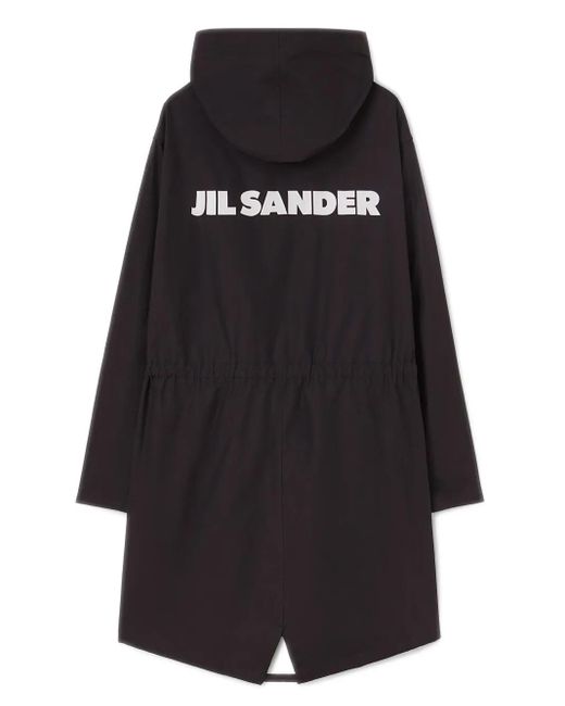メンズ Jil Sander ロゴ パーカーコート Black