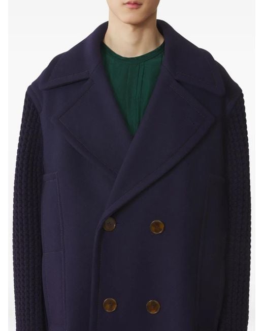 Lanvin Blue Virgin Wool Coat for men