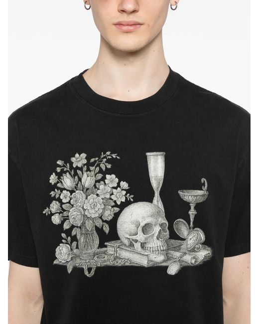 Melt Black Graphic-Print T-Shirt for men