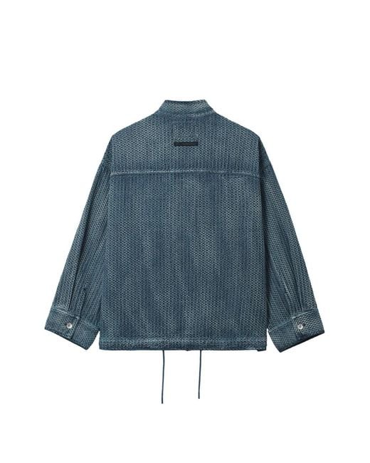FIVE CM Blue Waffle-Textured Panelled Jacket for men