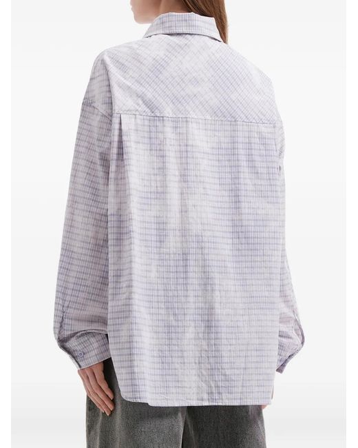 Mini Cream White Plaid Shirt