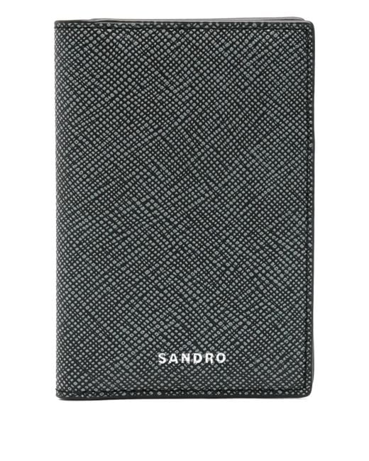 Sandro Gray Reconstitued-Leather Wallet for men