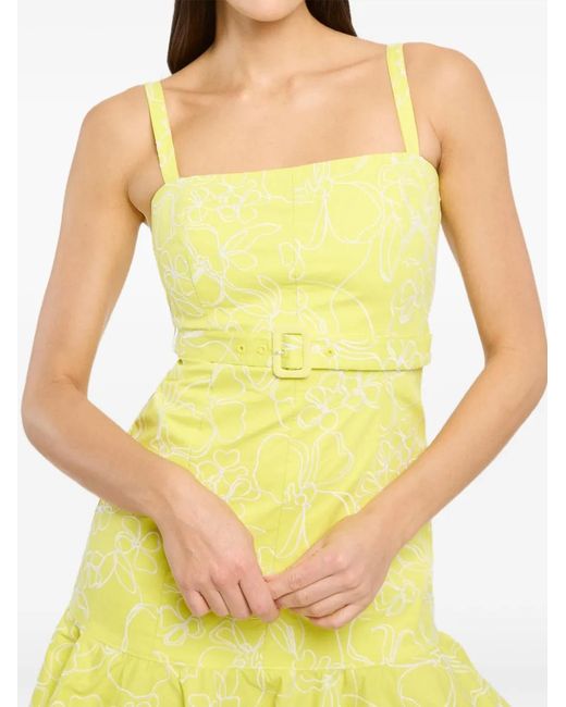 Cinq À Sept Yellow Tonya Belted Dress