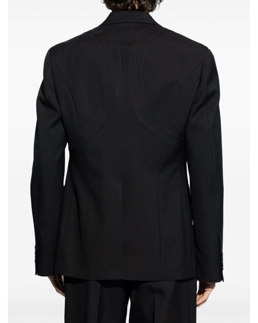 メンズ Alexander McQueen ハーネス シングルブレストジャケット Black