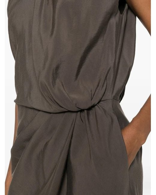 Phisique Du Role Brown Knotted Draped Midi Dress