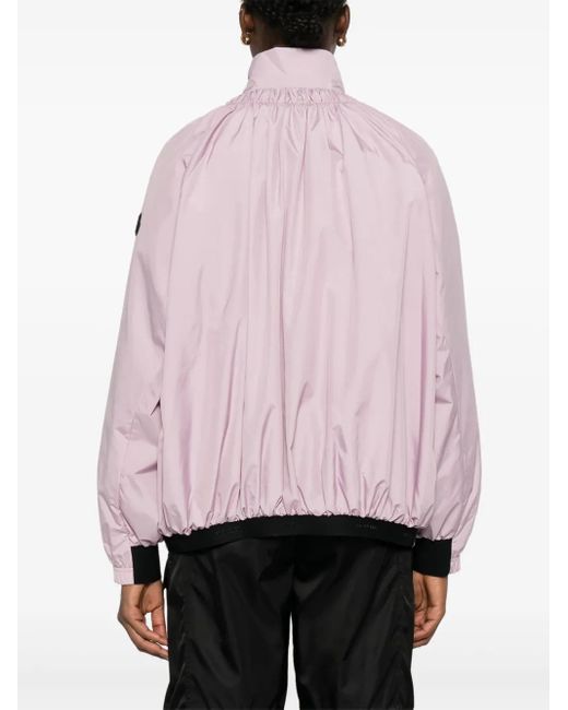 Moncler Pink Valencay Drawstring-Neck Puff-Sleeve Jacket