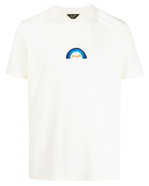 Sandro White X Wrangler Logo-embroidered T-shirt for men