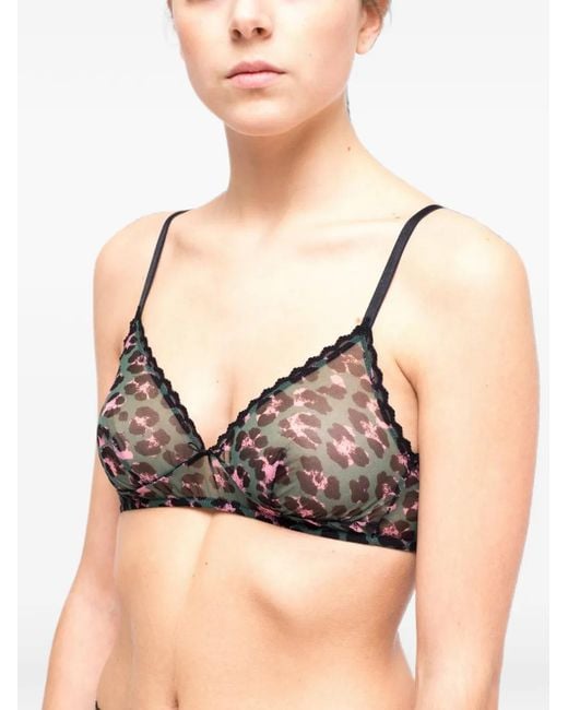 Laura Urbinati Black Leopard-Print Triangle Bra