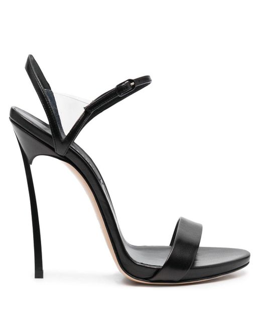 Casadei Leather Blade 135mm High-heel Sandals in Black | Lyst UK