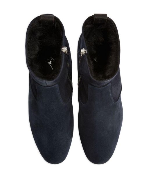 Giuseppe Zanotti Blue Ron Almond-toe Boots for men