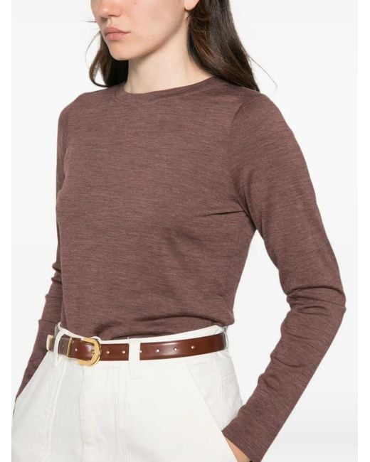 MAISON 123 Brown Long-Sleeve T-Shirt