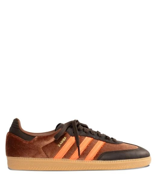 Adidas Brown Striped Samba Og Sneakers