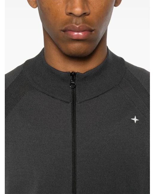メンズ Stone Island Zip-up Cardigan Black