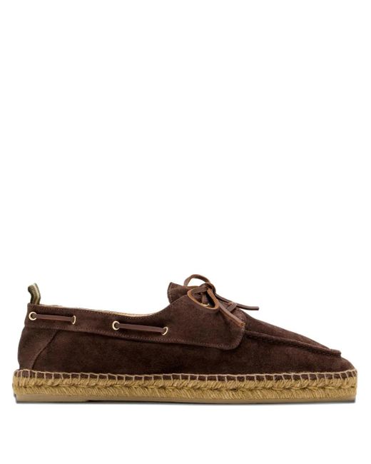Castaner Brown Suede Lace-Up Espadrilles for men