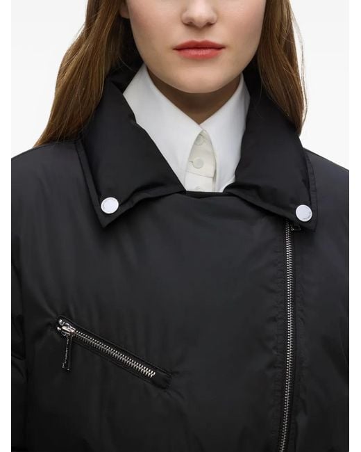 Karl Lagerfeld Black Belted Padded Biker Jacket