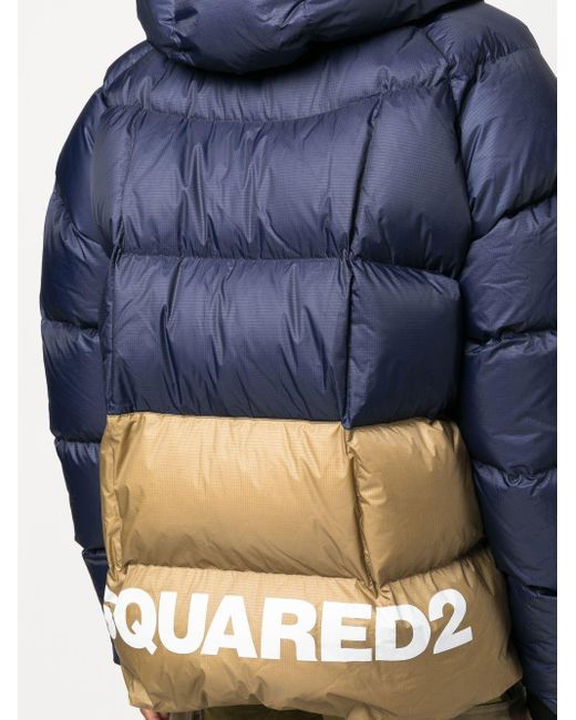 Two-tone quilted down jacket DSquared² de hombre de color Blue