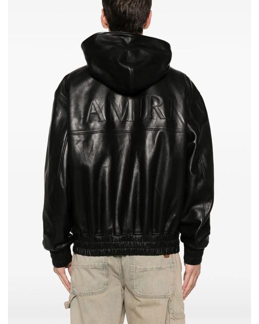 Amiri Leren Jack in het Black voor heren