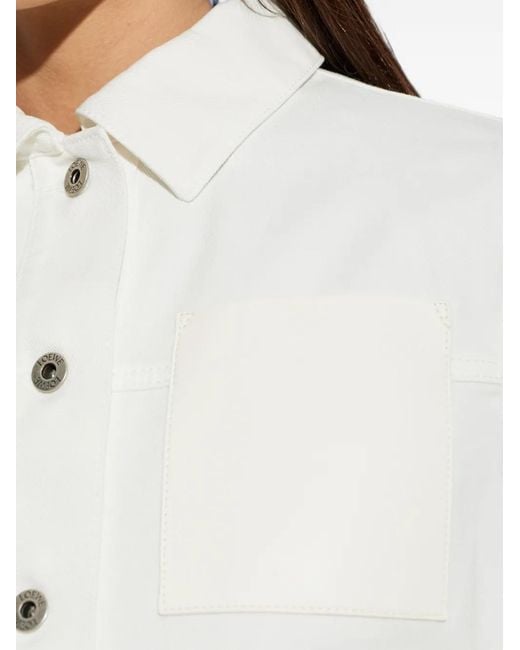 Denim Jacket With Side Slit Loewe de color White