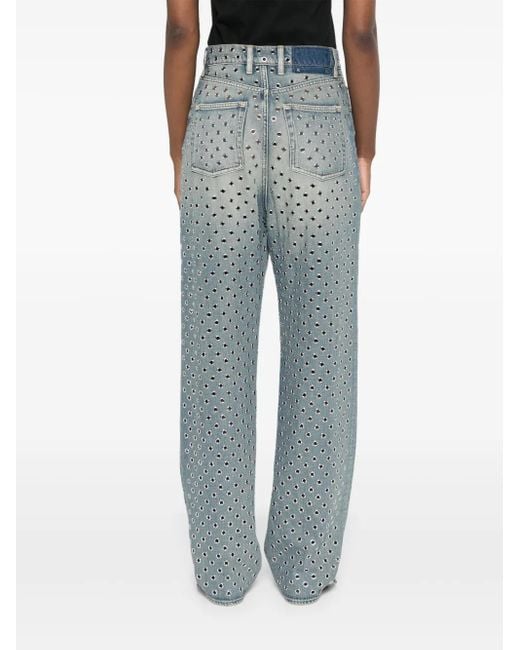 Golden Goose Deluxe Brand Blue Journey W's Pant Kim Sand Wash All Over Eyelet
