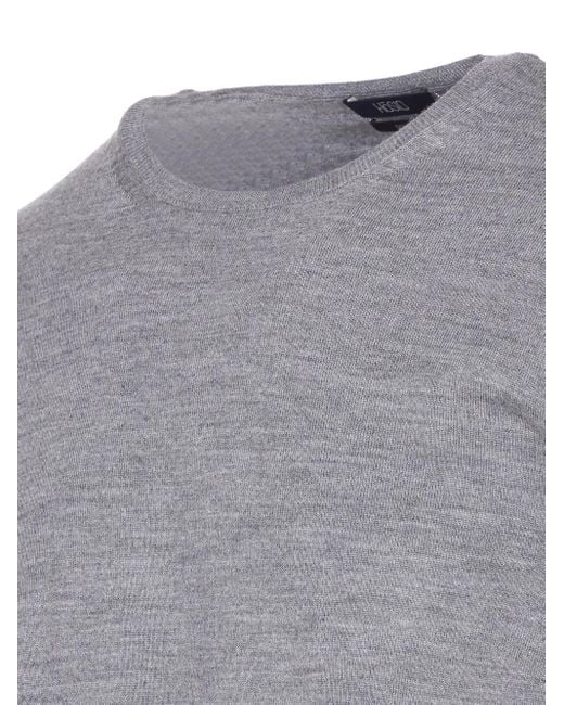 Hōsio Gray Long-Sleeve Crew-Neck Sweater for men