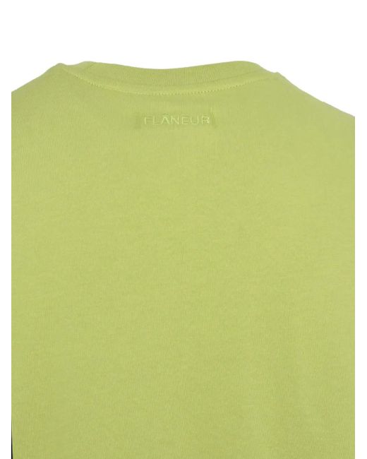 flâneur Besticktes T-Shirt in Green für Herren