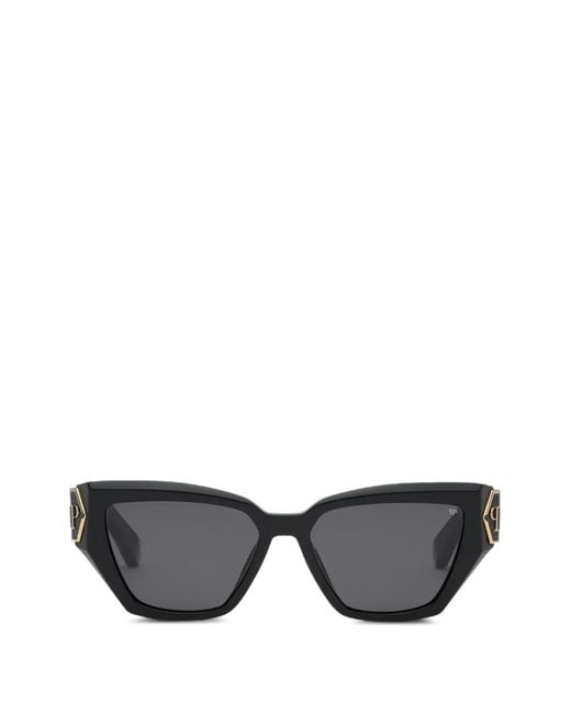 Philipp Plein Plein Brave Zonnebril Met Logodetail in het Gray