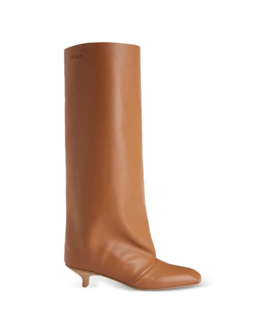 Giuseppe Zanotti Brown Pointed-Toe Knee-High Boots