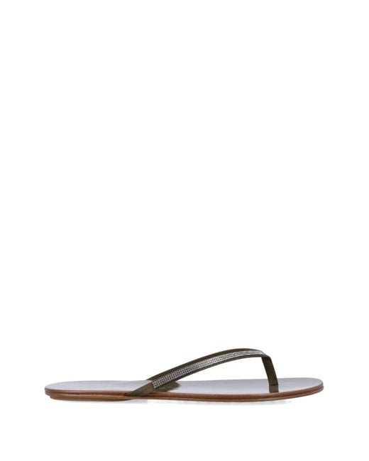 Pedro Garcia White Prune Rhinestone-Embellished Sandals