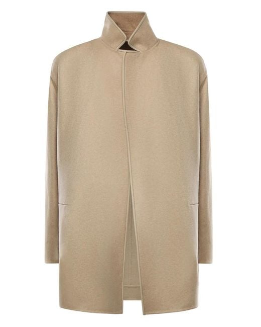 Loro Piana Natural Stand-Collar Reversible Coat