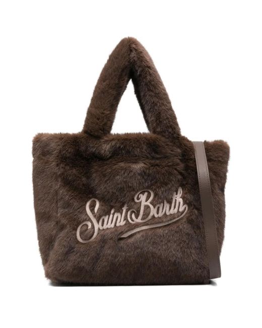 Mc2 Saint Barth Brown 'Colette Soft Fur' Tote Bag