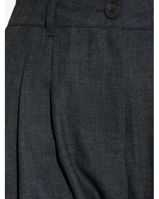 Studio Nicholson Blue Pleated Tapered Wool Trousers