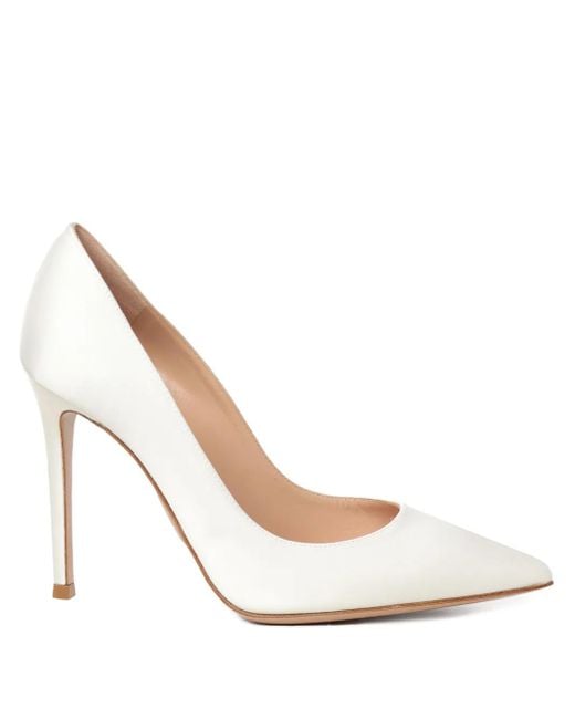 Gianvito Rossi White 105Mm Leather Heeled Pumps