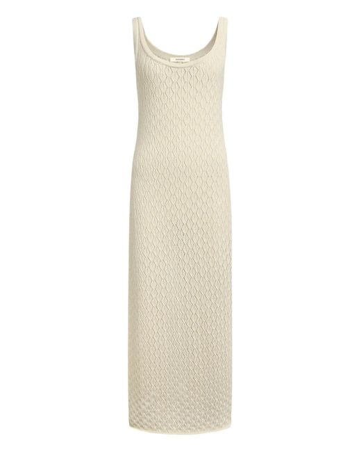 12 STOREEZ White Pointelle-Knit Scoop-Neck Maxi Dress