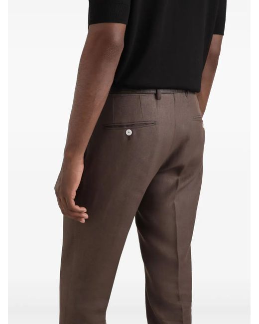 Dolce & Gabbana Brown Pressed-Crease Trousers for men