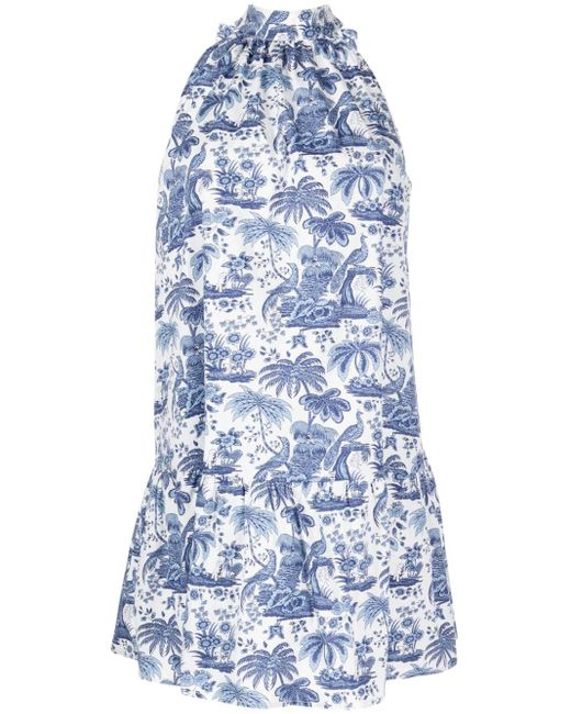 Staud Mini-jurk Met Print in het Blue